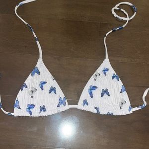 butterfly ruched bikini top